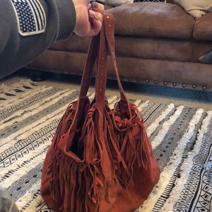 Fringe boho shoulder bag